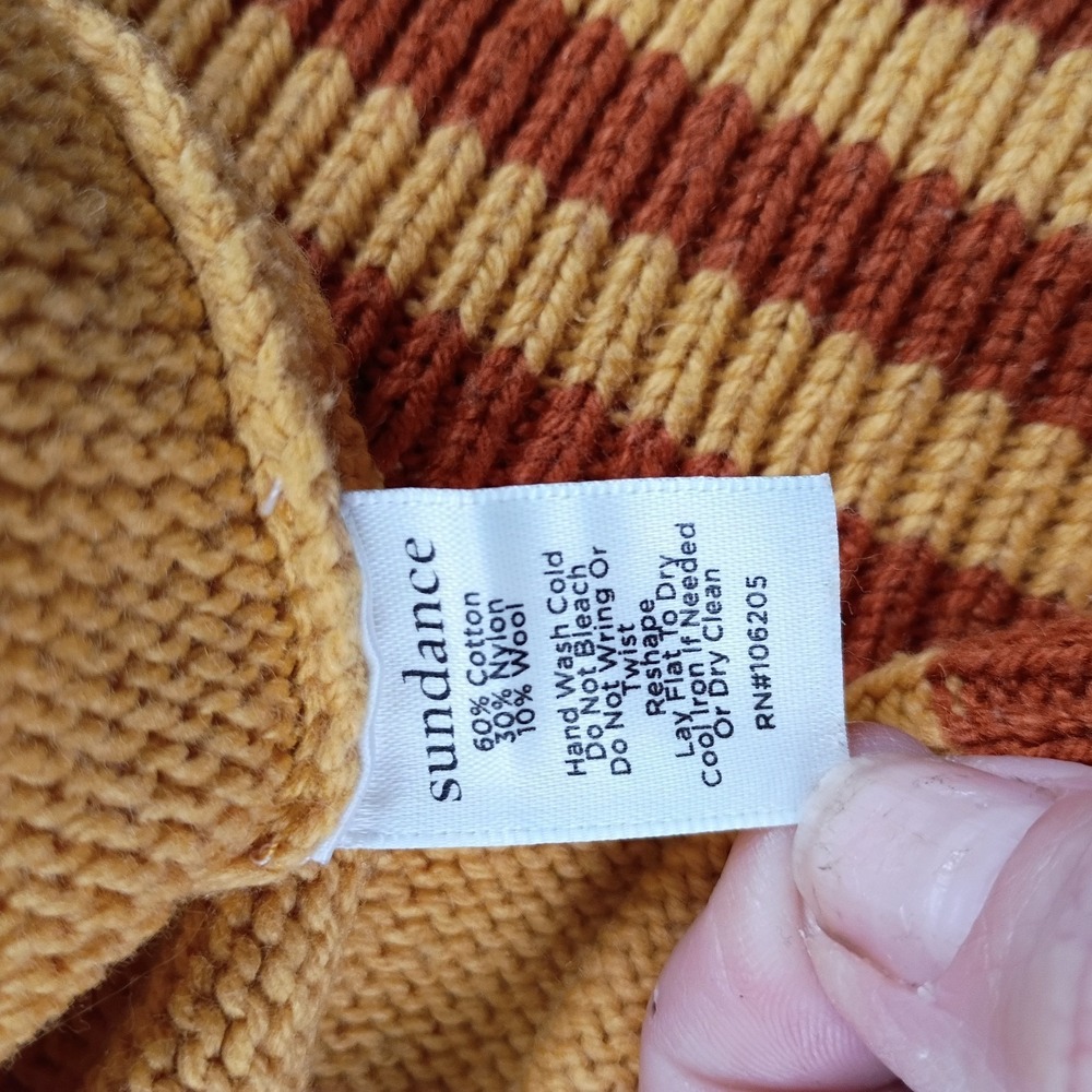 Sundance Women's Sz S Yellow Sweater Fair Isle Nordic Boho Cotton Wool Blend - Picture 4 of 11